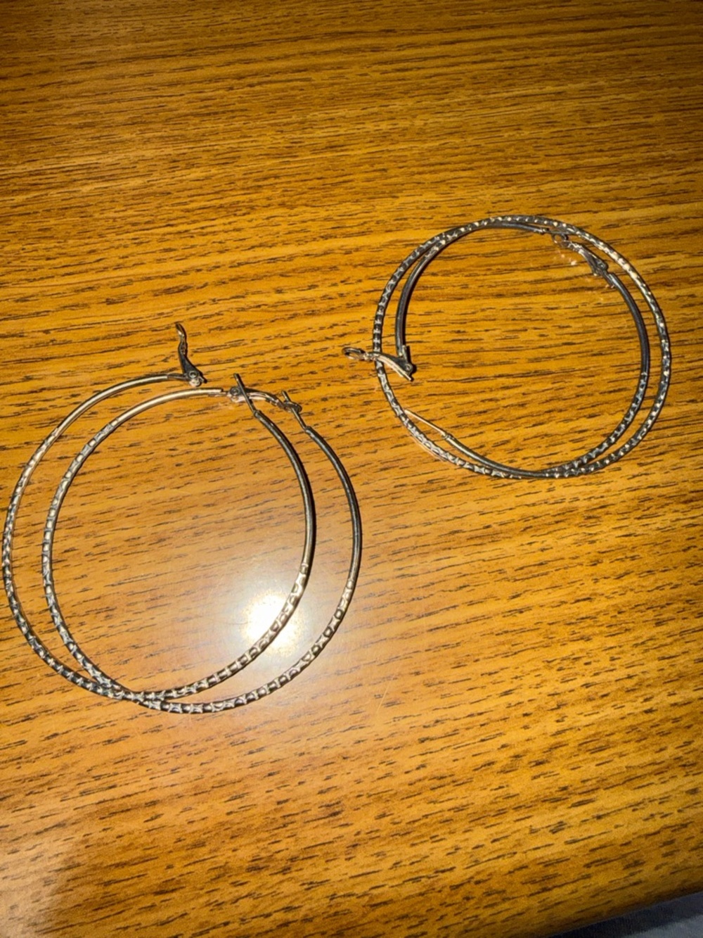 Textured Silver Hoop Earrings for Women